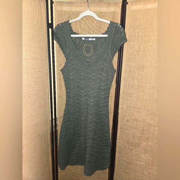 Athleta Dresses & Skirts - NWOT Women's Atleta Sage Green Lined Crochet Dress Cap Sleeves Size Medium